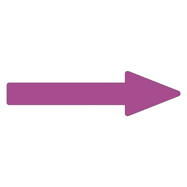 配管識別方向表示アルミステッカー赤紫矢印 10枚1組 サイズ:25×200×55×65mm (193173)