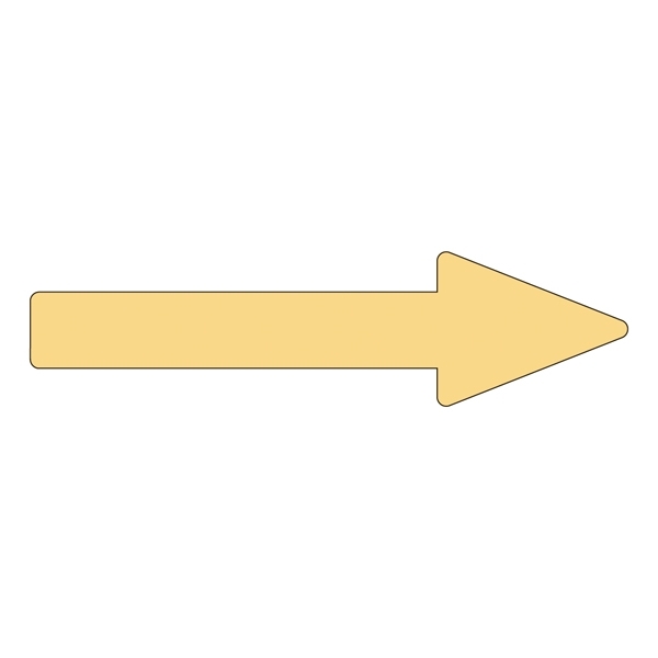 配管識別方向表示アルミステッカー薄い黄矢印 10枚1組 サイズ:15×100×30×40mm (193363)
