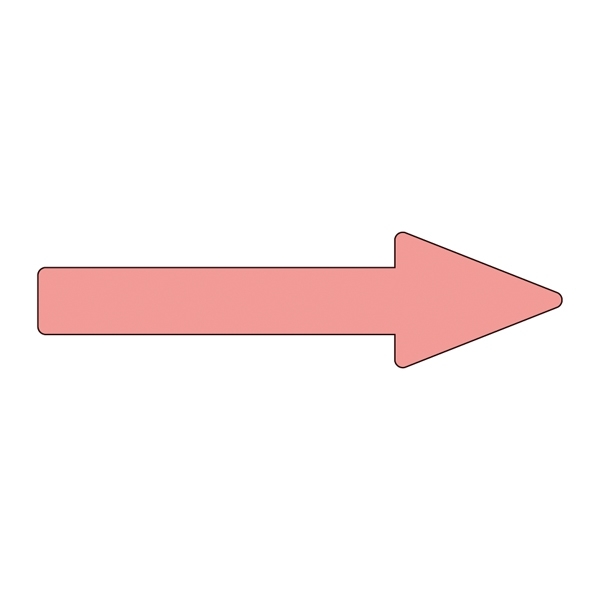 配管識別方向表示 蛍光エンビステッカー 蛍光赤矢印 10枚1組 サイズ:10×70×20×25mm (193418)