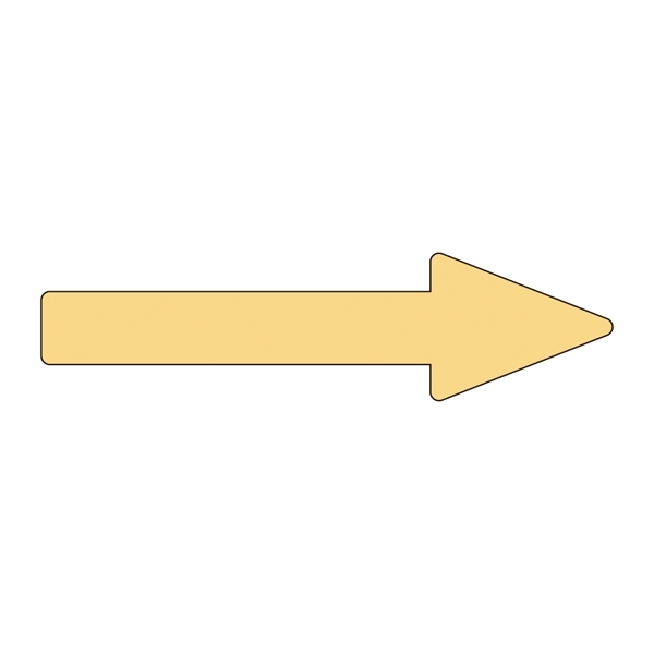 配管識別方向表示アルミステッカー薄い黄矢印 10枚1組 サイズ:10×70×20×25mm (193464)