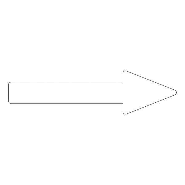 配管識別方向表示エンビステッカー 白矢印 10枚1組 サイズ:15×100×30×40mm (193787)