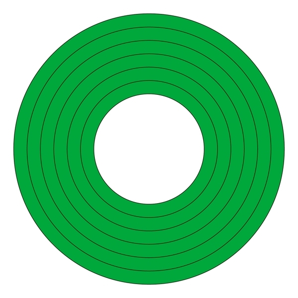 マーキングステッカー PET 100mmφ 10枚1組 カラー:緑 (208501)