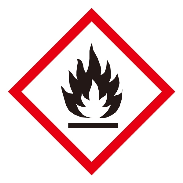 化学物質関係標識 GHSラベル 炎 5枚入り サイズ: (大) ◇一辺/150mm (037101)