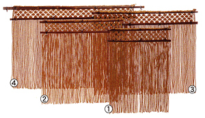 縄のれん (4) (2470) のれん棒付