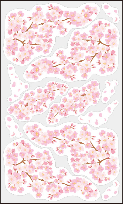 ウィンドウステッカー桜 100×60cm (No167-15_01)