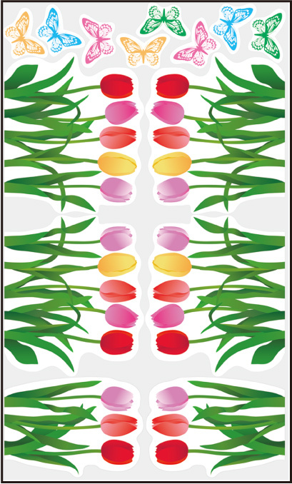 ウィンドウステッカーチューリップ 100×60cm (No167-15_02)