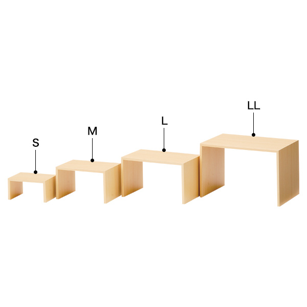 木製コの字ディスプレイ(ナチュラル) L