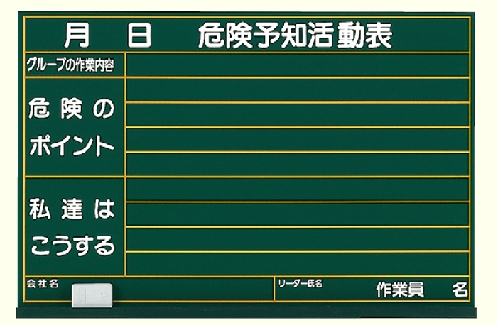 危険予知活動表黒板 (大) 木製 (320-01)