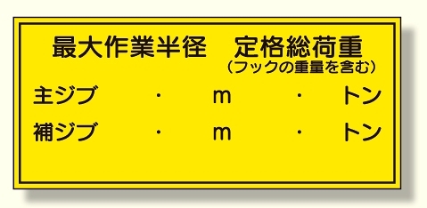 建設機械関係標識 最大作業半径 (326-11)