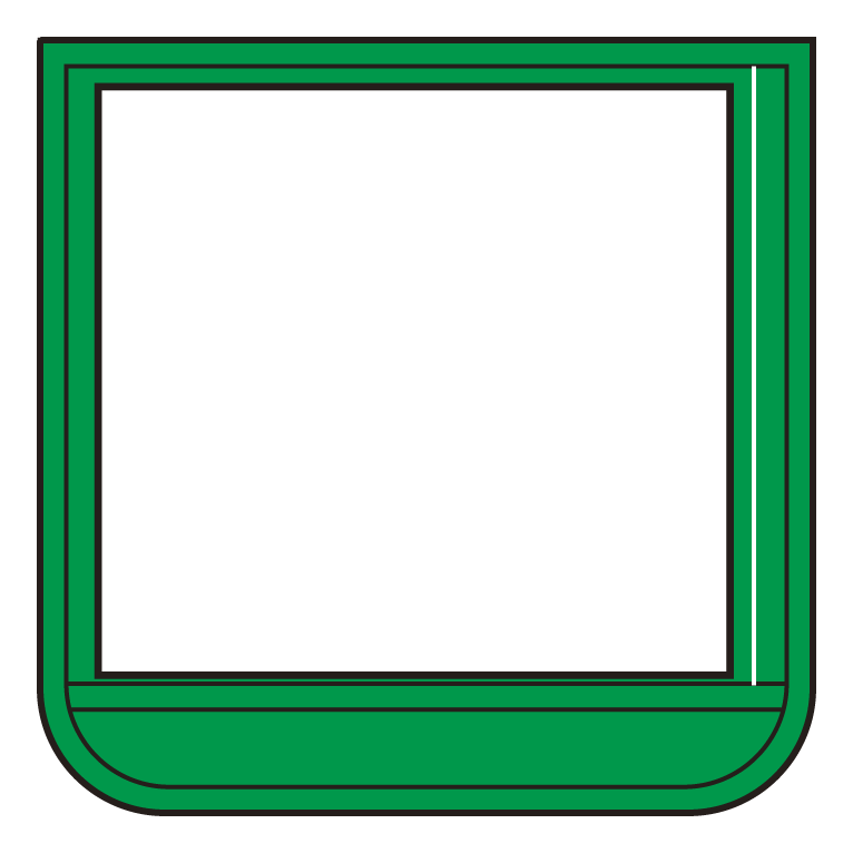 差替楽々・ポケット胸章 60×60 緑 (368-14)