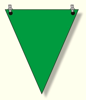 三角旗 緑無地 (372-63)