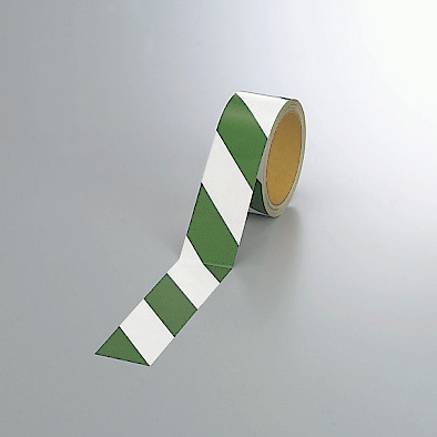反射トラテープ (セパ付) 白/緑 45mm幅×10m巻 (374-14)