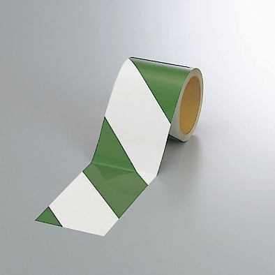 反射トラテープ (セパ付) 白/緑 90mm幅×10m巻 (374-15)