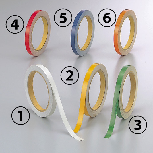 反射テープ (セパ付) 10mm幅×10m巻 (2巻1組) カラー:(2)黄 (374-31)