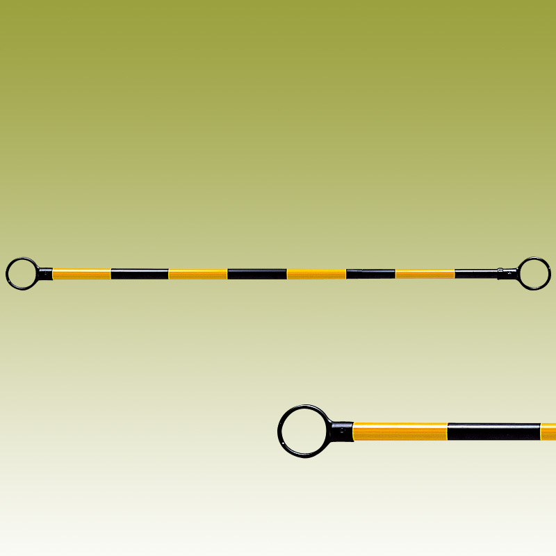 スライドバー (伸縮タイプ) (黄黒) 黄色部反射 40Ф (外) ×1200～2000mm (385-67)