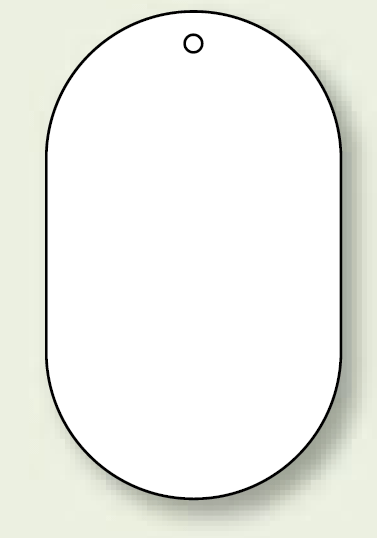 バルブ開閉表示板 小判型 無地 60×38 5枚1組 (459-15)