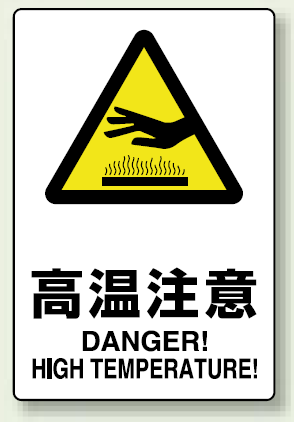 JIS規格安全標識 ボード 高温注意 300×200 (803-431)