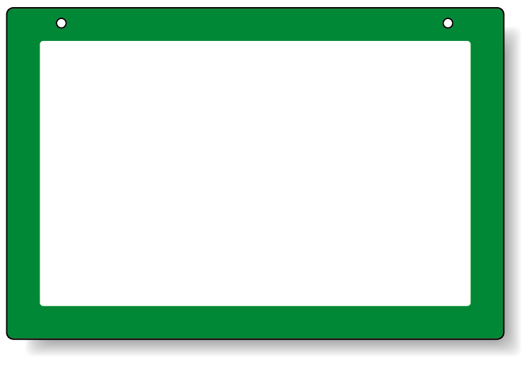 吊り下げ式表示板 フチ色 緑 アクリル 300×450×3 (807-30)