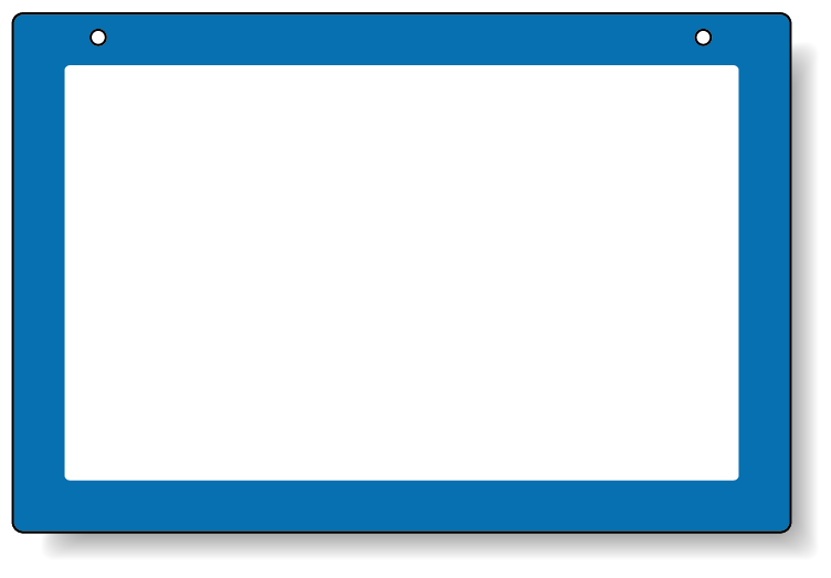 吊り下げ式表示板 フチ色 青 アクリル 300×450×3 (807-31)