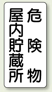 縦型標識 危険物屋内貯蔵所 鉄板 600×300 (828-09)