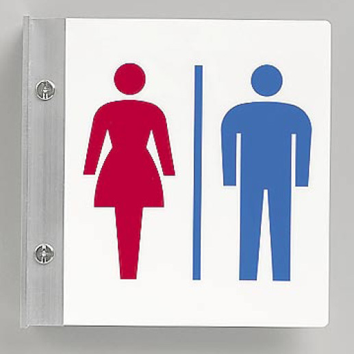 トイレ突出し表示 男女共用 150×150 (842-54A)