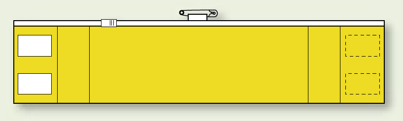 黄無地 ファスナー付腕章 (差し込み式) 90×420 (848-40A)