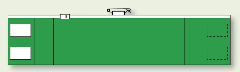 緑無地 ファスナー付腕章 (差し込み式) 90×420 (848-41A)