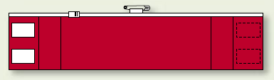 赤無地 ファスナー付腕章 (差し込み式) 90×420 (848-42A)