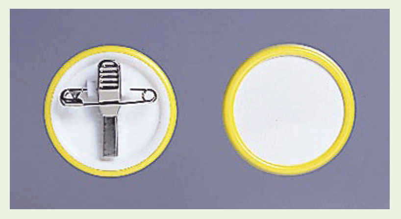 ネームバッジ 黄 用紙:Φ38mm 10個1組 (850-61)