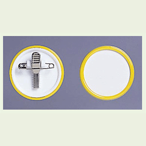 ネームバッジ 黄 用紙:Φ40mm 10個1組 (850-66)