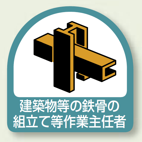 作業就任者ステッカー 建築物等の鉄骨の組立て等作業主任者 2枚1組 (851-30)