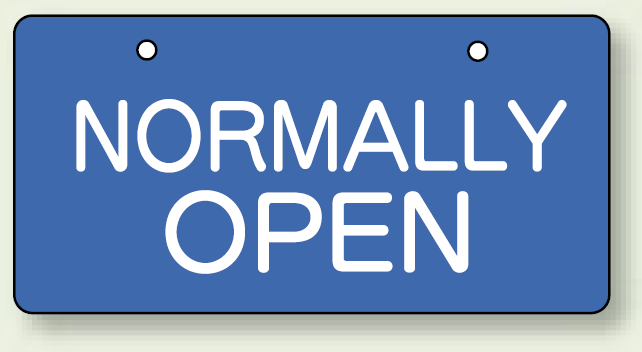 バルブ開閉表示板 ヨコ型 NORMALL OPEN 60×120 5枚1組 (856-38)
