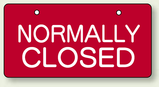バルブ開閉表示板 ヨコ型 NORMALL CLOSED 60×120 5枚1組 (856-39)