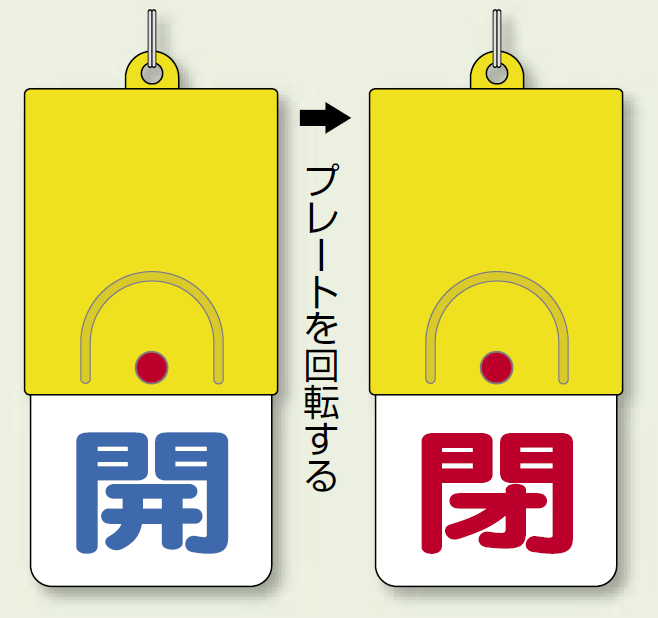 回転式両面表示板 開 (青字) ・閉 (赤字) (857-31)
