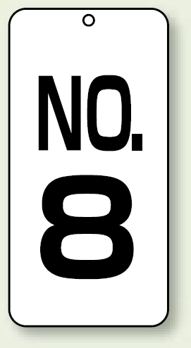 数字表示板 配管バルブ表示 NO,8 80×40 2枚1組 (859-08)