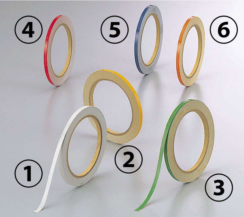 反射テープ (セパ付) 5mm幅×10m巻 (2巻1組) カラー:(1)白 (863-40)