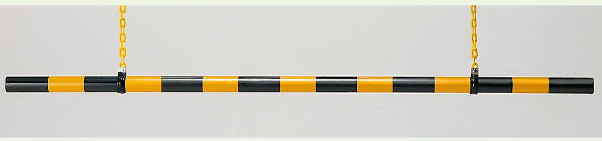 高さ制限バー (黄・黒) ABS 樹脂 54φ×1.9m (866-28B)