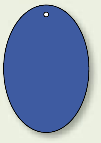 無地板 楕円型 青 60×40 5枚1組 (886-45)