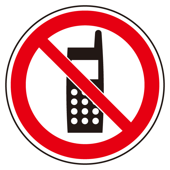 上部標識 電話禁止 (サインタワー同時購入用) (887-727)