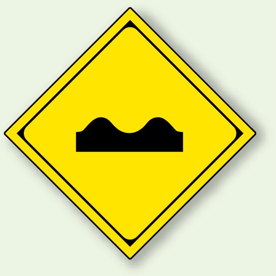 警告標識 路面凸凹あり アルミ 一辺 450 (894-43) - 安全用品・工事