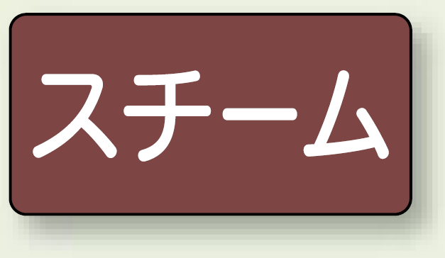 JIS配管識別ステッカー 横型 スチーム 小 10枚1組 (AS-2-2S)