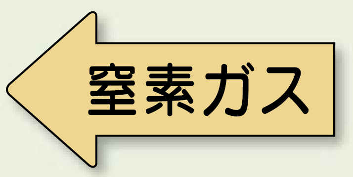 JIS配管識別方向ステッカー 左向き 窒素ガス 大 10枚1組 (AS-33-3L)