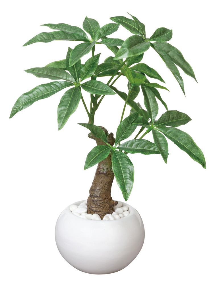 光触媒 人工観葉植物 パキラポット (高さ27cm)