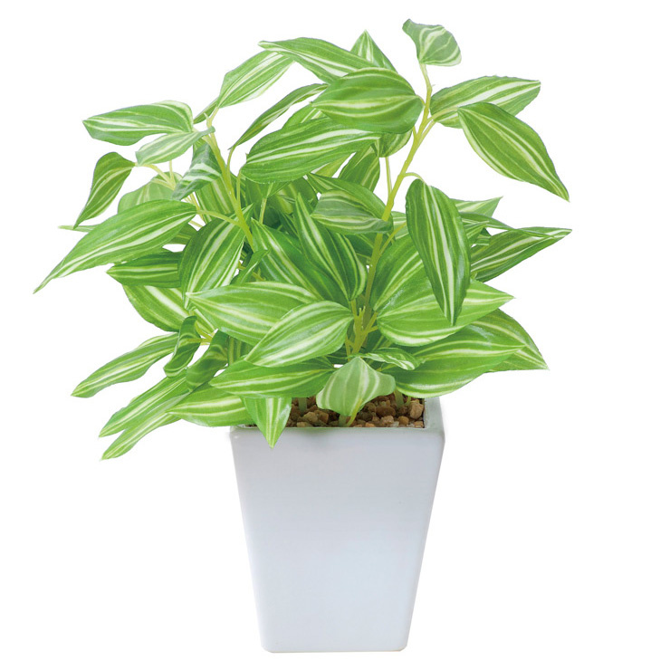 トラディスカンティアポット (人工観葉植物) 高さ19cm 光触媒機能付 (435A20)