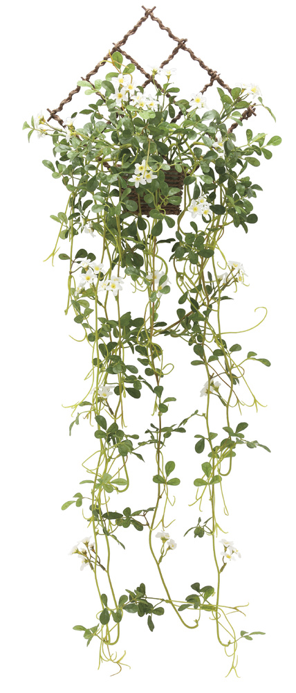 壁掛けジャスミン花付 (人工観葉植物) 高さ85cm 光触媒機能付 (738A80)