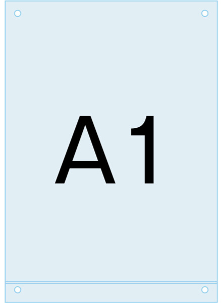 アンダーバー付アクリル板 (マグネジ看板用オプションパーツ) A1 (PSMNAC-A1)