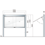 跳ね上げ式自立アルミ掲示板 AGS-1810(幅1894mm) 照明なし シルバーつや消し AGS-1810(S)