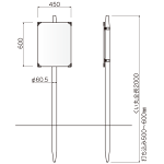コンクリ基礎不要 打込杭サイン コンパス W450×H600 (KCO-4560)