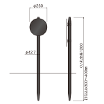 コンクリ基礎不要 打込杭ブラックサイン リーフ Φ250 (LCO-250)
