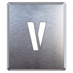 吹付け用アルファベットプレート 350×300 表示内容:V (349-36A)